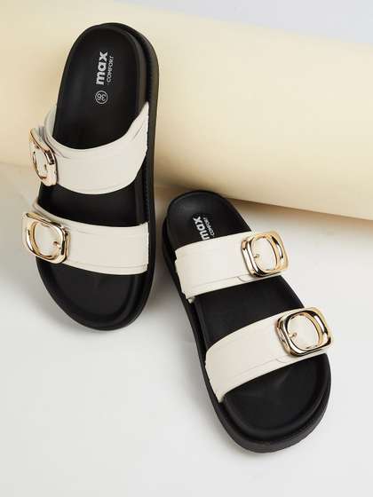 max Women Open Toe
                        Flats with Buckles