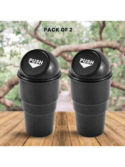 DeoDap 2Pc Mini Car Push Can Dustbins