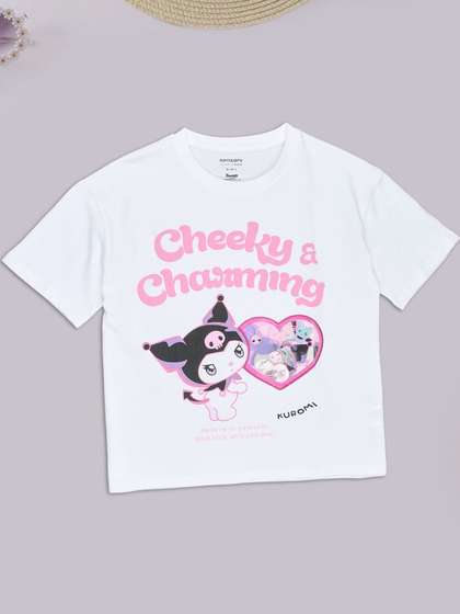 Pantaloons Junior Girls
                    Printed Cotton Oversized T-shirt