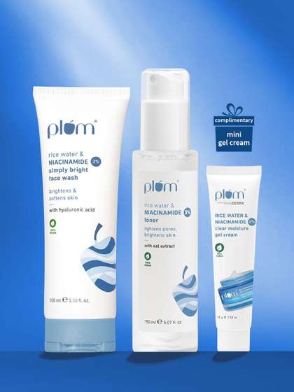 Plum Set Of 3
                    Niacinamide Brightening Toner -150 ml, Cream - 15 g
                    & Face Wash - 100 ml