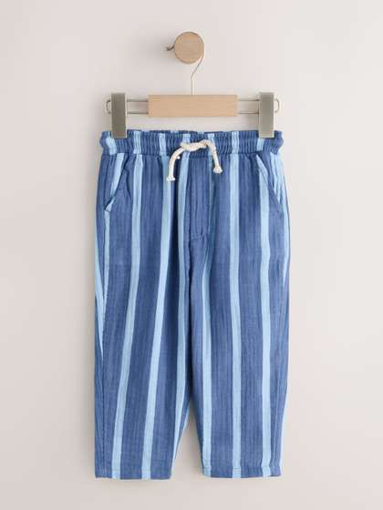 NEXT Boys Pure Cotton
                    Striped Trousers