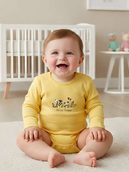 My Milestones Infant
                    Girls Round Neck Printed Cotton Bodysuit