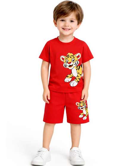 Kiditude Unisex Kids
                    Printed T-shirt with Shorts