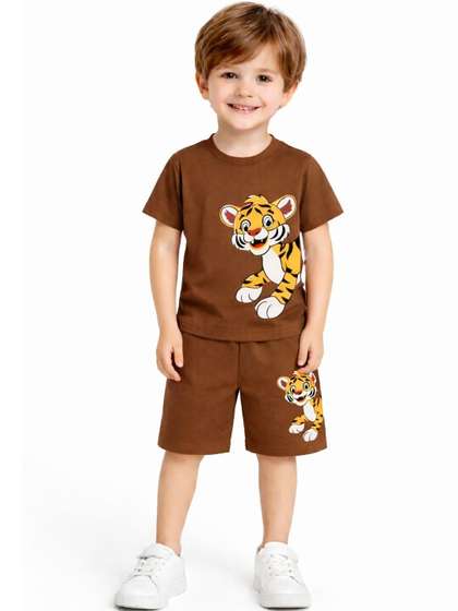 Kiditude Unisex Kids
                    Printed T-shirt with Shorts