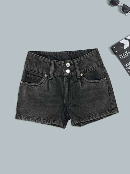 Pantaloons Junior Girls High-Rise Denim Shorts