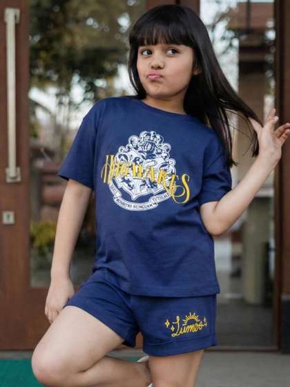 Nap Chief Girls Harry
                    Potter Printed T-shirt With Shorts
