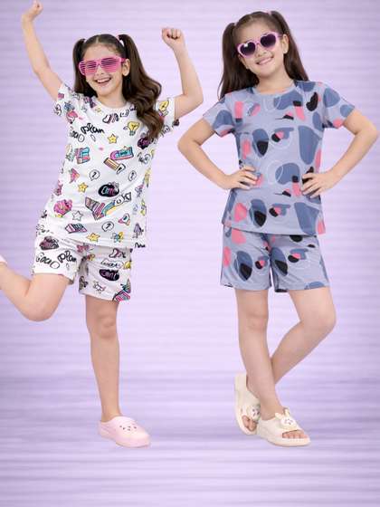 BAESD Girls Printed
                    Nightdress