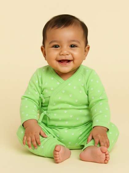 The Mom Store Infants
                      Printed Cotton Romper