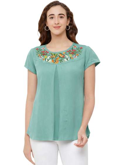 G0-4 IT Floral
                        Embroidered Georgette Top