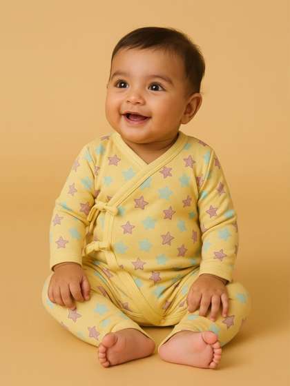 The Mom Store Infants
                    Kids Pack Of 3 Printed Cotton Rompers