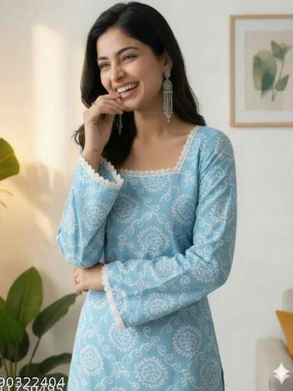 Classy Creation
                        Ethnic Motifs Printed Square Neck Kurti