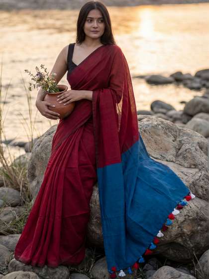 Anouk Colourblocked
                        Pure Cotton Khadi Saree