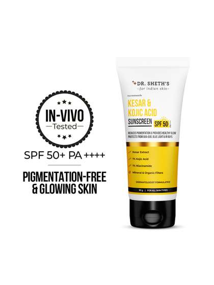 DR. SHETHS Kesar
                          & Kojic Acid Sunscreen SPF 50+ PA In-Vivo
                          Tested 30 g