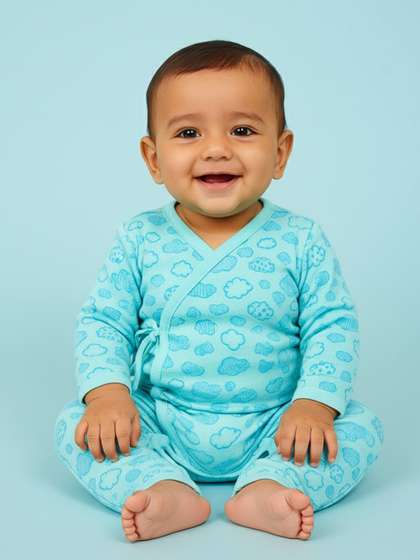 The Mom Store Infants
                    Cloudy Celios Printed Cotton Romper