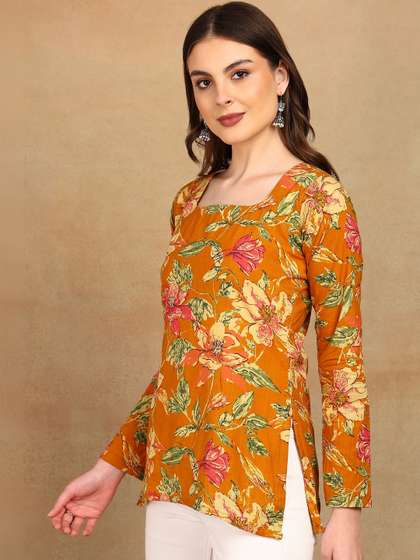 ADYASAA THE LABEL
                        Printed Square Neck Pure Cotton Blend Kurti