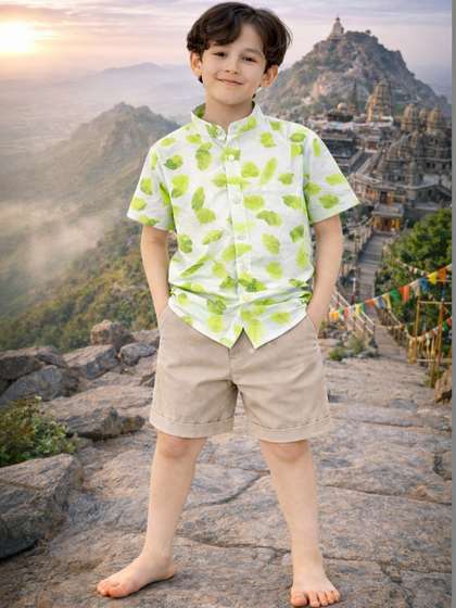HERE&NOW Unisex
                        Kids Printed Shirt with Shorts