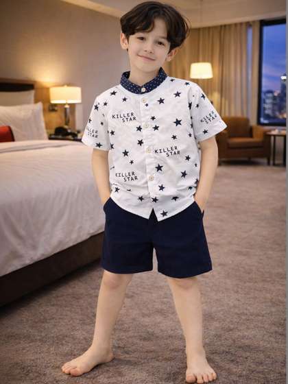 HERE&NOW Unisex Kids
                    Printed Shirt with Shorts