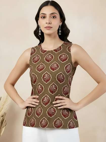 SZN Ethnic Motifs
                          Printed Pure Cotton Kurti