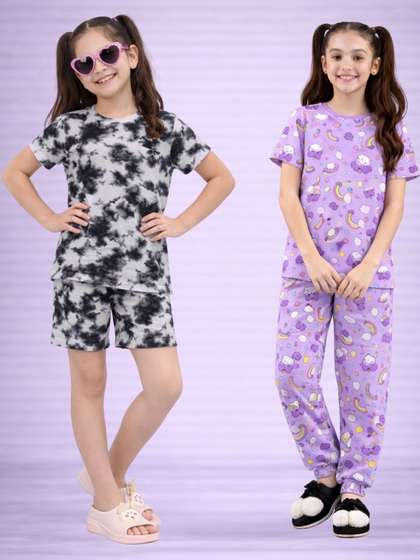 BAESD Girls Printed
                    Short Sleeves Nightdress