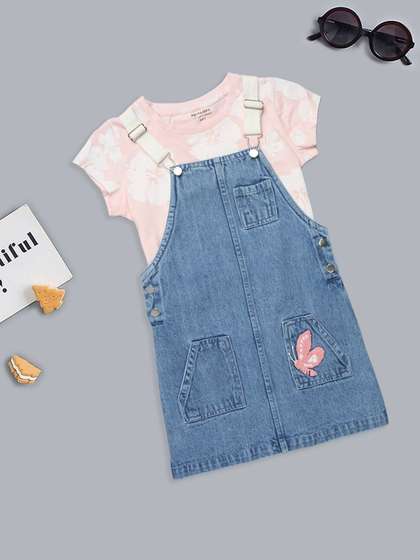 Pantaloons Junior Girls
                    Print Pinafore Cotton Dress