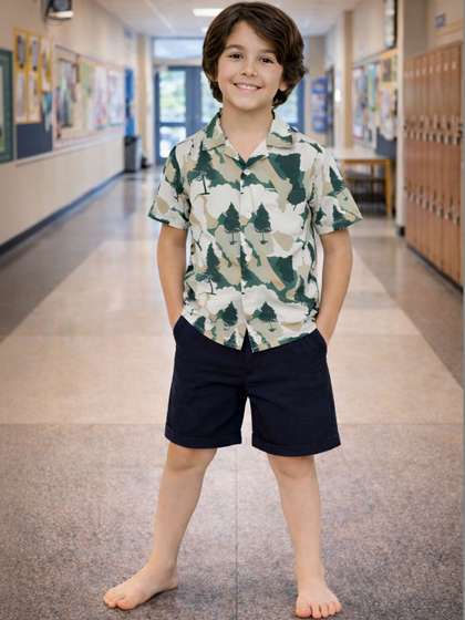 HERE&NOW Unisex Kids
                    Printed Shirt with Shorts