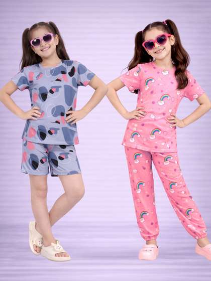 BAESD Girls Printed
                    Nightdress