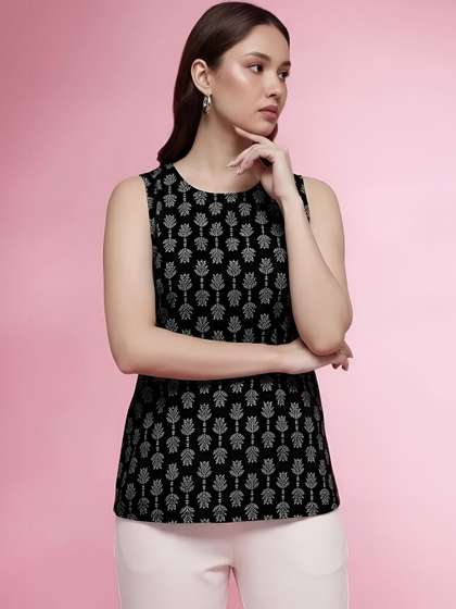 SZN Ethnic Motifs
                        Printed Thread Work Pure Cotton Blend Kurti