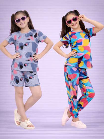 BAESD Girls Printed
                    Short Sleeves Nightdress