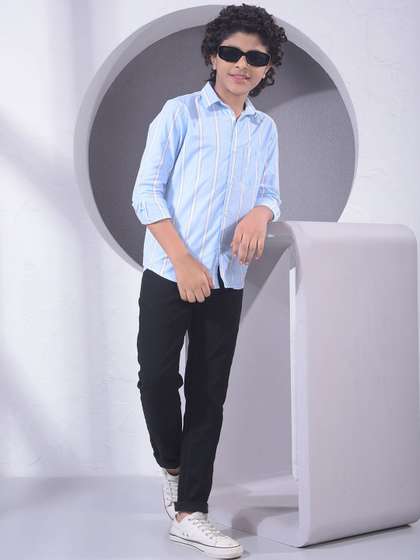 Crimsoune Club Boys Slim
                    Fit Striped Casual Shirt
