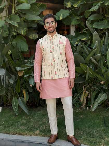 KISAH Men Printed
                          Nehru Jacket