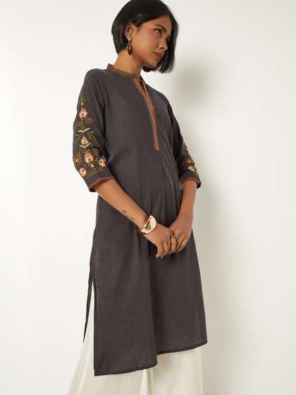 max Women
                          Colourblocked Flared Sleeves Thread Work
                          Kurta