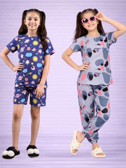BAESD Girls Printed
                      Short Sleeves Nightdress