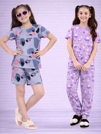 BAESD Girls Printed
                    Nightdress