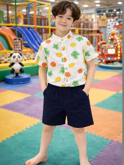 HERE&NOW Unisex Kids
                    Printed Shirt with Shorts