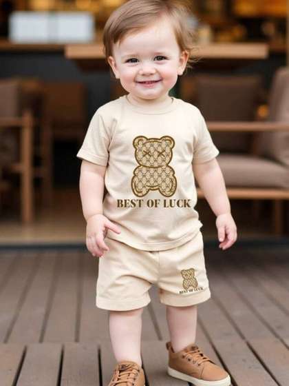 ELPIXIE FASHION Unisex
                    Kids Printed T-shirt with Shorts