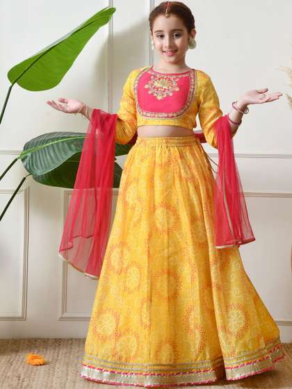 House of Pataudi Girls
                    Embroidered Flared Lehenga Choli with Dupatta