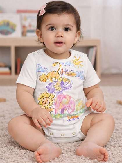 Somersault Infants Girls
                    Printed Cotton Round Neck Bodysuit