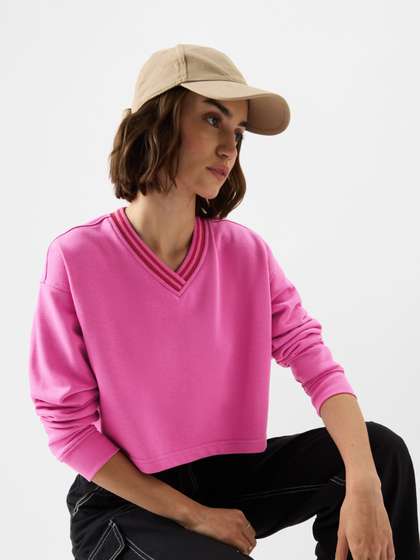 The Souled Store
                        Women Oversized Fit Solid Pink Sweatshirts