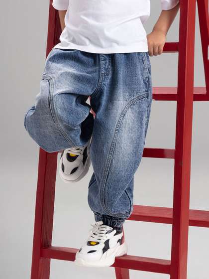 Hopscotch Boys Regular
                    Fit Mid-Rise Light Fade Jeans