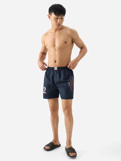 The Souled Store Men
                        Regular Fit Spider Man Printed Black Boxer
                        Shorts