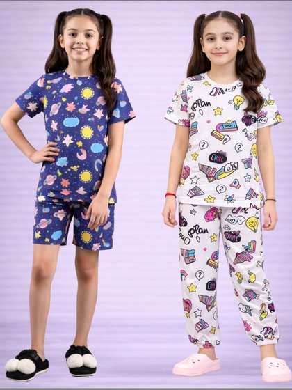 BAESD Girls Printed
                      Short Sleeves Nightdress