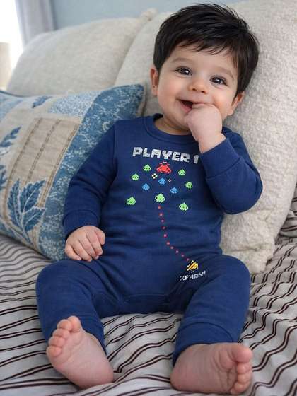 Somersault Infant Boys
                    Printed Pure Cotton Rompers