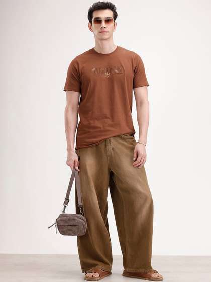 WROGN Men Brand Logo
                        Printed Slim Fit T-shirt