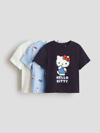 H&M 3-Pack Printed
                    Jersey Tops