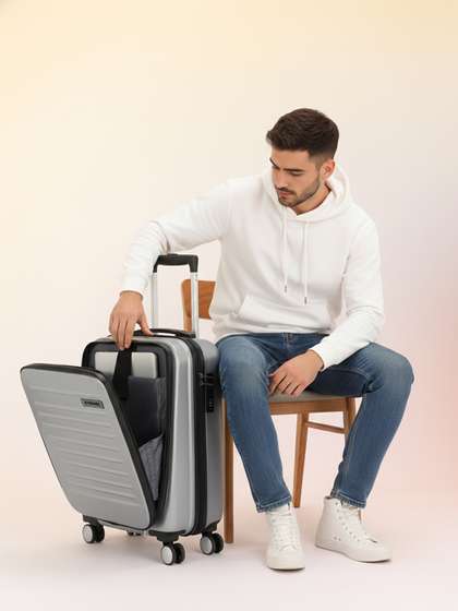 WROGN Kangaroo
                        Laptop Hard 8 Wheel Cabin Trolley Suitcase - 20
                        Inch - 38L