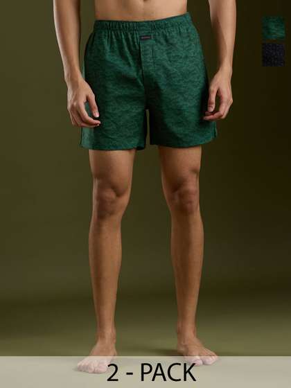 Mast & Harbour
                        Pack Of 2 Printed Pure Cotton Boxers