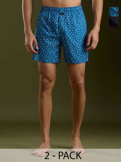 Mast & Harbour
                        Pack Of 2 Printed Pure Cotton Boxers