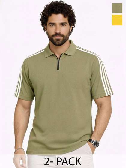 RuledBySun Men Polo Collar T-shirt