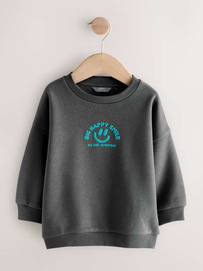 NEXT Boys Embossed
                    Printed Crew Neck Sweatshirt