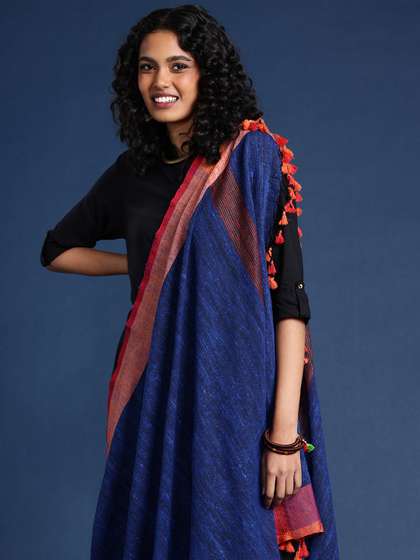 Taavi Woven Design
                        Tasselled Cotton Blend Dupatta